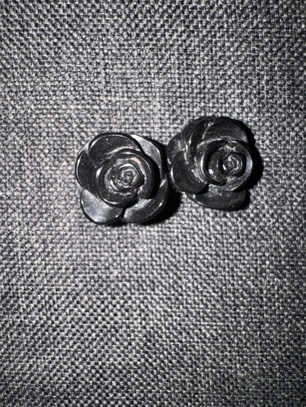 Black Rose Resin Stud Earrings for Women